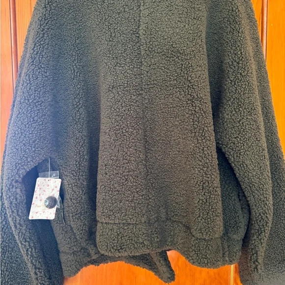 Free People Forest Green Teddy Jacket - Picture 4 of 5